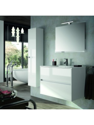 Mobile da bagno a terra da 100 cm serie Arenys in colore caledonia